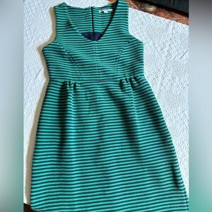 Boden ponte knit dress green/navy stripe USSize 12